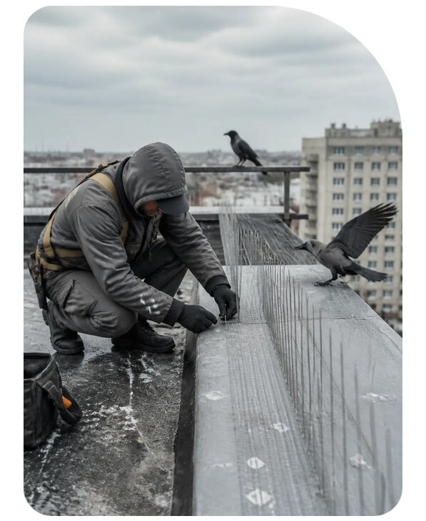 Защита от ворон под ключ в Нурлате по цене от 5214 р. | Сенат-Нрт